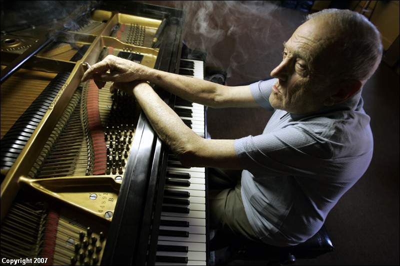 Sal at rest with Steinway